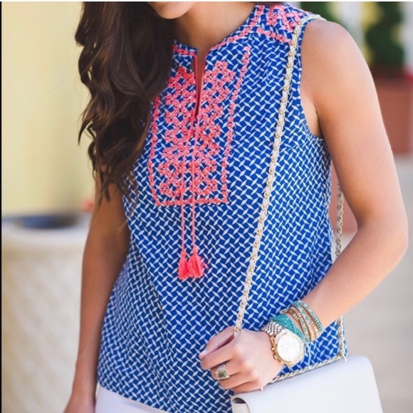 J. Crew Tops - J.CREW | Printed embroidered GREEN tank top